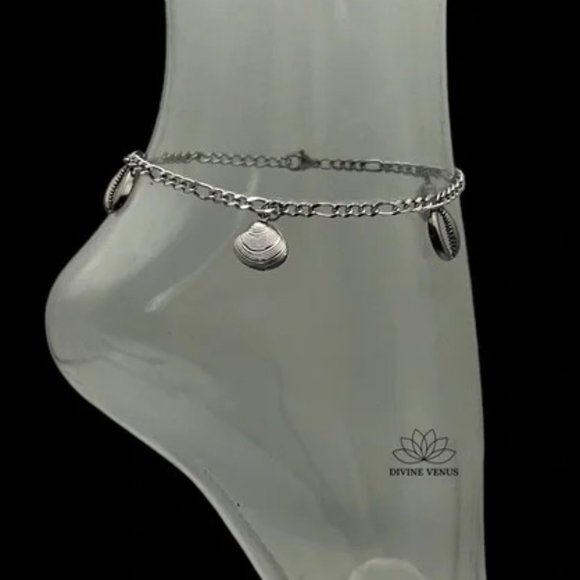 Ocean Dreams Seashell Anklet | Handmade with Love | Stainless Steel Jewelry - Picture 1 of 4